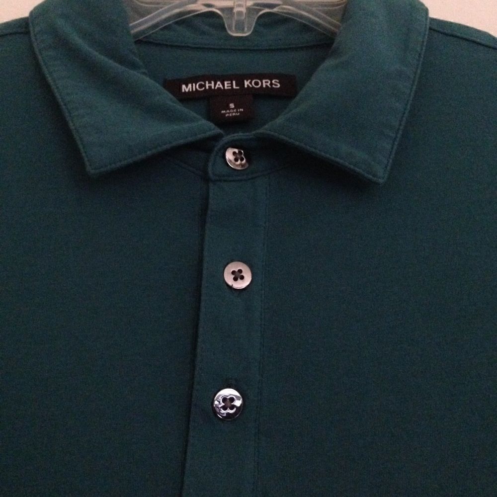 Michael Kors teal polo shirt S - Picture 3 of 6